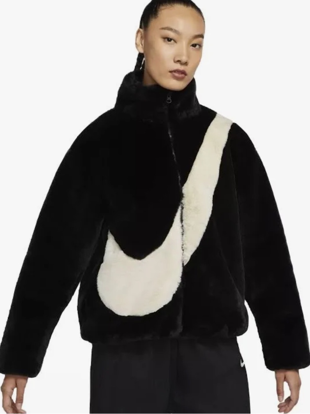 Nike Black Jacket with White Swoosh Accent
